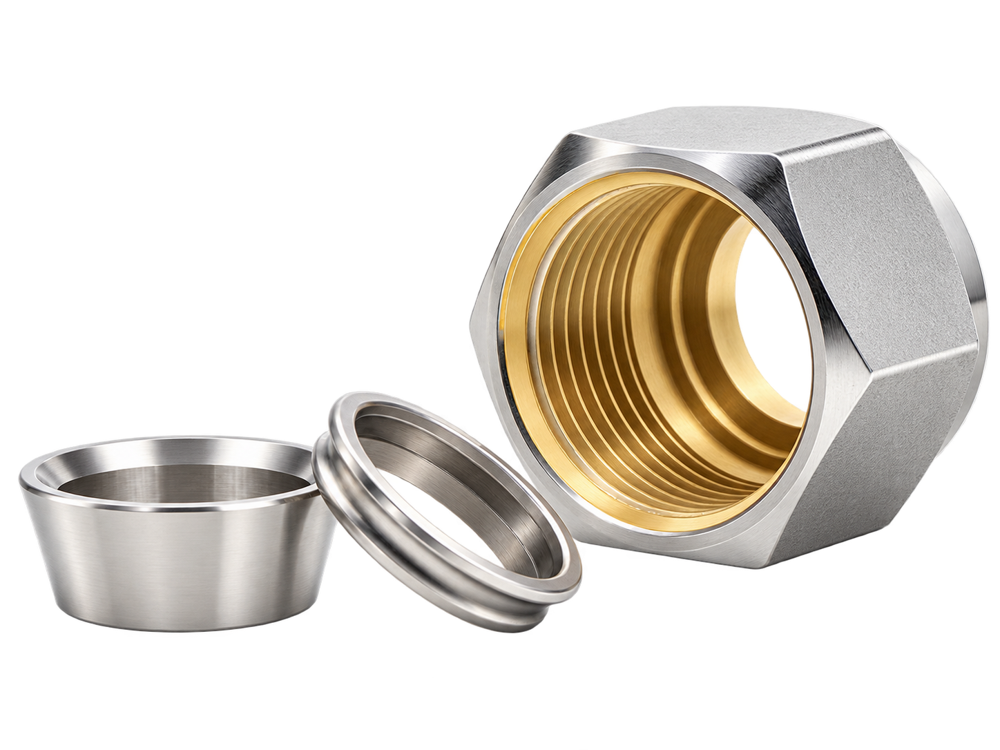 The front ferrule, back ferrule and compression nut